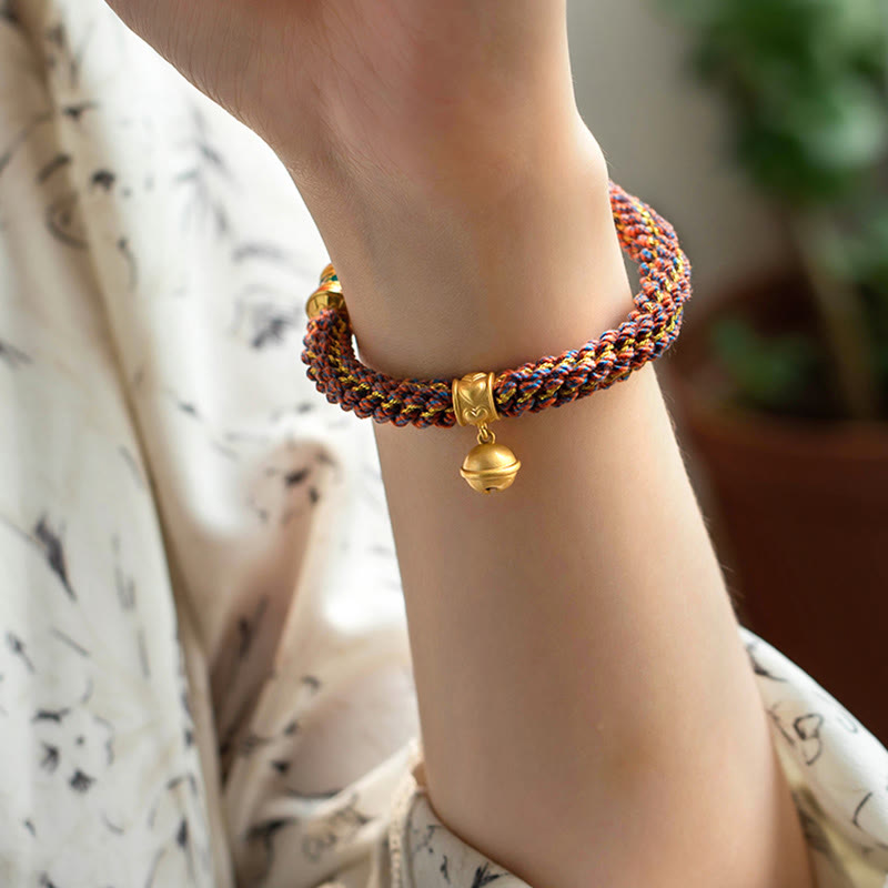 KarmaRipple's 925 Sterling Silver Chinese Zodiac Natal Buddha Om Mani Padme Hum Fortune Bell Woven String Bracelet p10