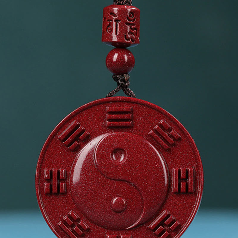 KarmaRipple's Cinnabar Yin Yang Bagua Blessing Pendant Necklace p4