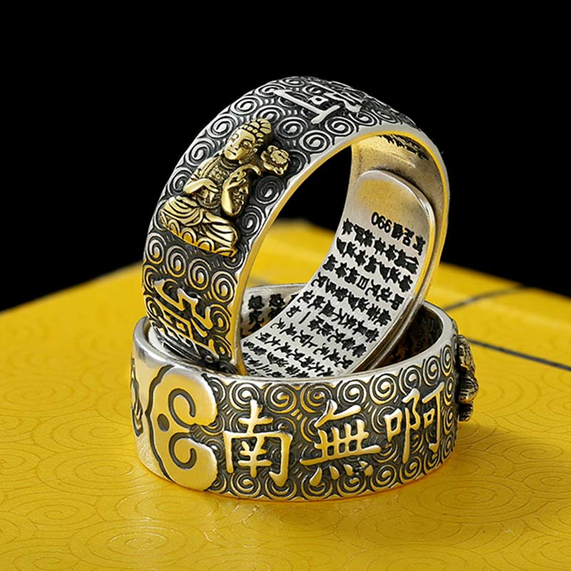 KarmaRipple's Chinese Zodiac Natal Buddha Wealth Fortune Adjustable Ring p25