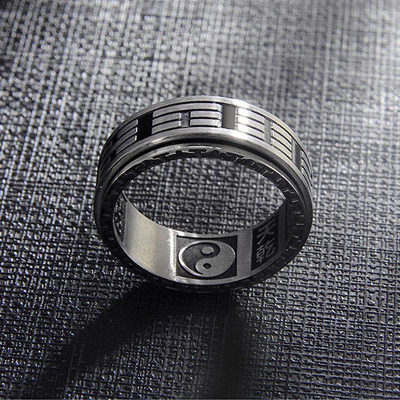 KarmaRipple's Bagua Yin Yang Titanium Steel Balance Rotatable Ring p13