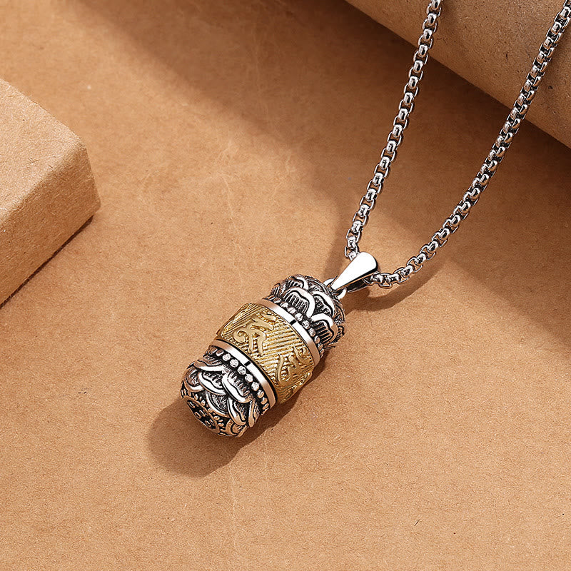 KarmaRipple's Tibet Om Mani Padme Hum Carved Wisdom Purity Chain Leather Rope Pendant Necklace p3