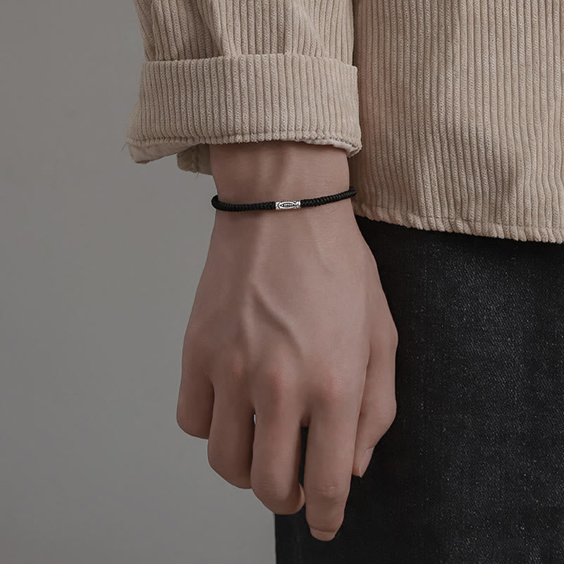 KarmaRipple's Tibet Koi Fish Wealth Black String Bracelet p6