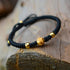 Golden Copper Coin / Black Rope(Bracelet Size 15.5-24cm)