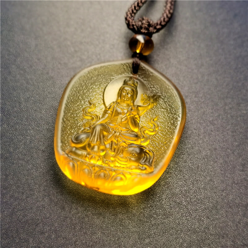 KarmaRipple's Chinese Zodiac Natal Buddha Blessing Liuli Gemstone Compassion Pendant Necklace p6