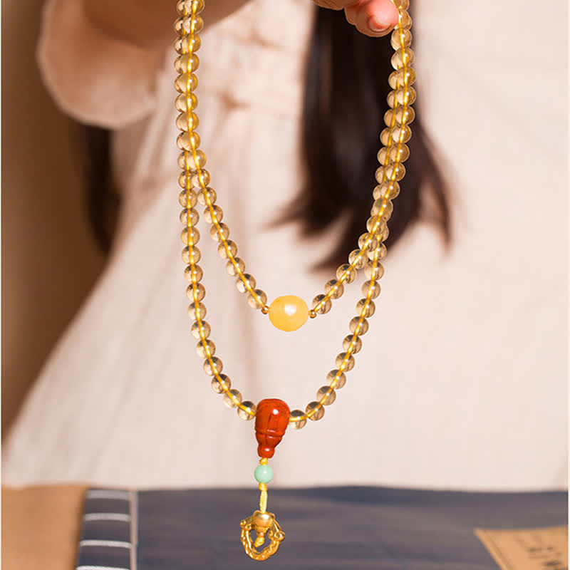 KarmaRipple's 925 Sterling Silver 108 Mala Beadwork Authentic Citrine Red Agate Amber Pleasure Talisman Bracelet p3