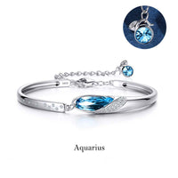 KarmaRipple's 925 Silver Plated Bronze 12 Constellations of the Zodiac Talisman Bracelet