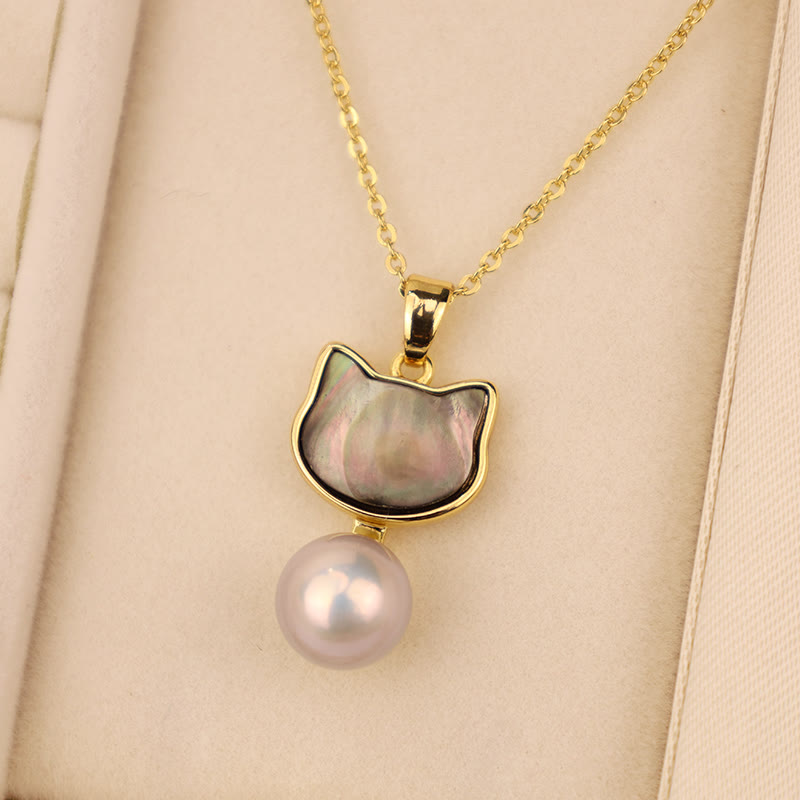 KarmaRipple's Authentic Pearl Bronze Cat Balancing Pendant Necklace Earrings p15