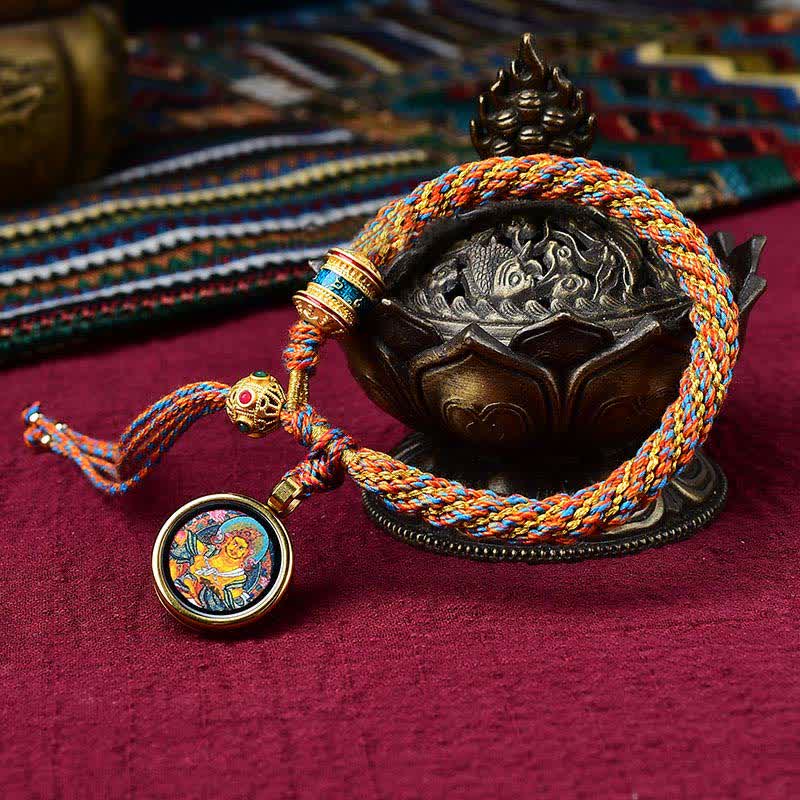 KarmaRipple's Tibetan Handmade Fortune Thangka Prayer Wheel Talisman Weave String Bracelet p12