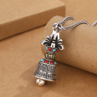 KarmaRipple's Tibetan Om Mani Padme Hum Dorje Vajra Bell Strength Pendant Necklace