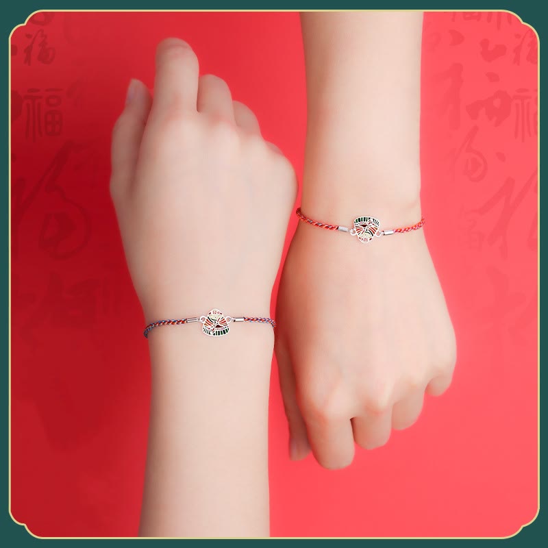 KarmaRipple's 925 Sterling Silver Zongzi Pattern Fortune Multicolored Handcrafted Bracelet p12