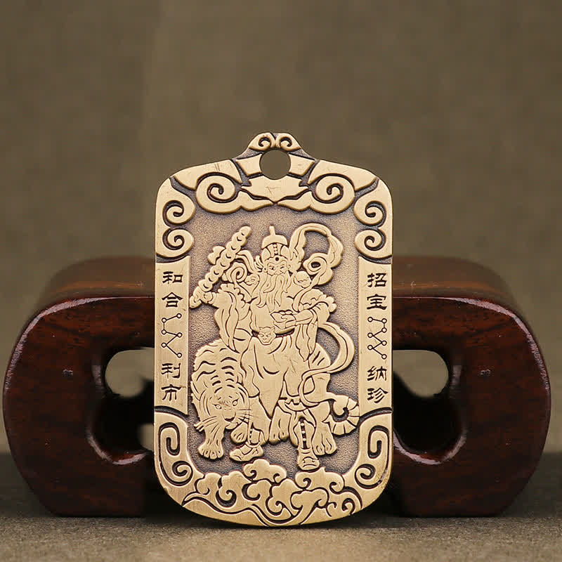 KarmaRipple's God of Wealth Zhao Gongming Bronze Protection Pendant Necklace Key Chain p11