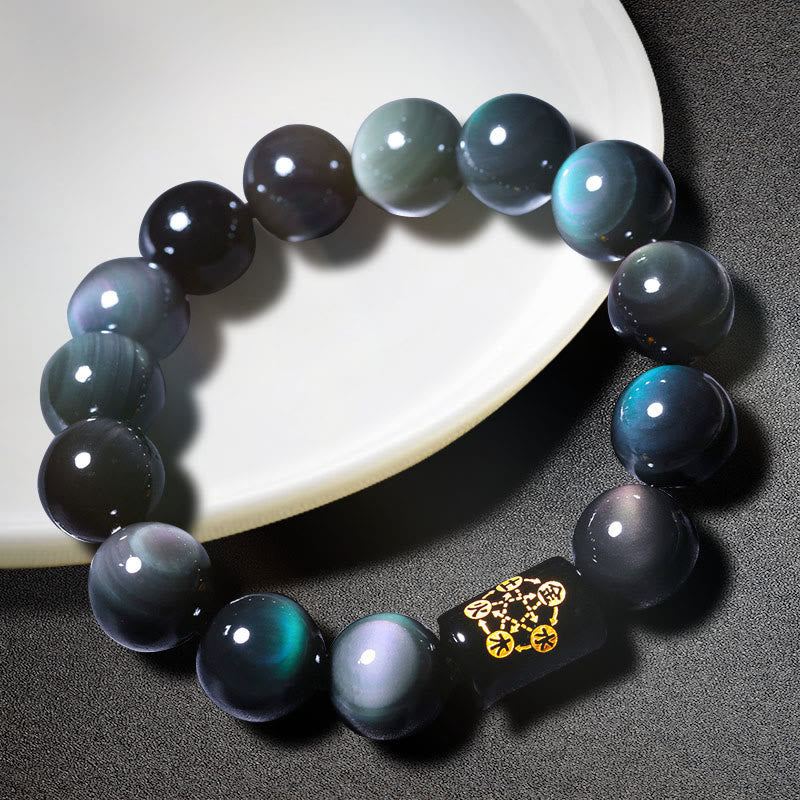 KarmaRipple's Authentic Rainbow Obsidian Positive Transformation Bracelet p2