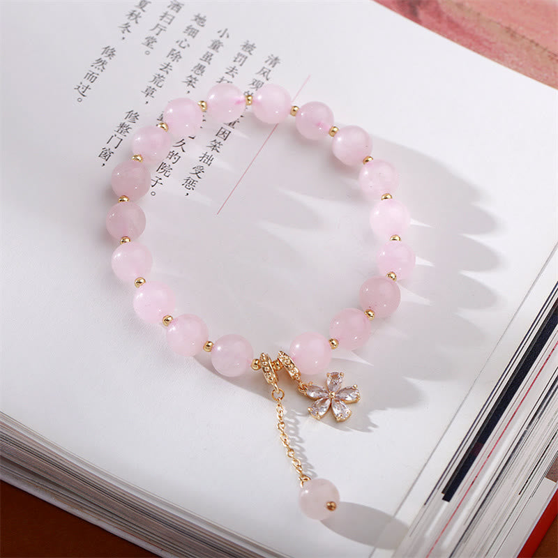 KarmaRipple's Authentic Pink Gemstone Plum Blossom Love Bracelet p9