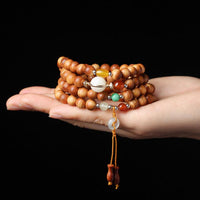 KarmaRipple's Tibetan Rosewood Mala Balancing Pendant Bracelet