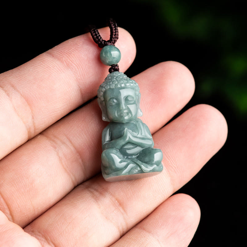 KarmaRipple's Authentic Jade Meditation Buddha Amulet Serenity Pendant Necklace p5