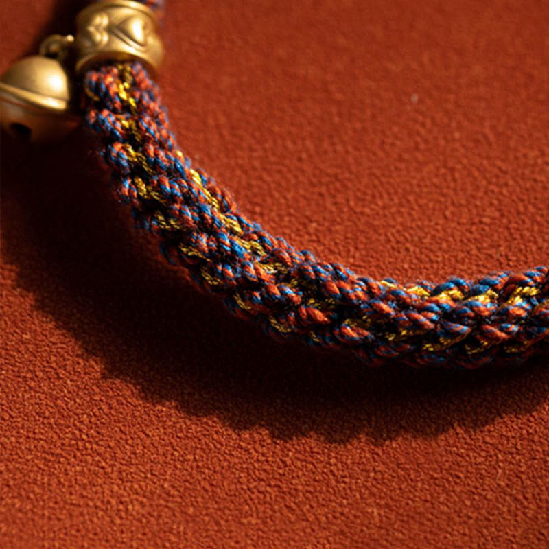 KarmaRipple's 925 Sterling Silver Chinese Zodiac Natal Buddha Om Mani Padme Hum Fortune Bell Woven String Bracelet p14