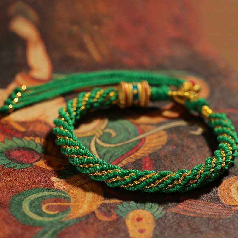 KarmaRipple's Tibetan Handmade Fortune Thangka Prayer Wheel Talisman Weave String Bracelet p23