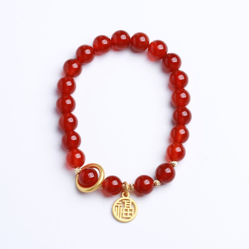 KarmaRipple's Authentic Red Agate Blessing Letter Confidence Bracelet p10