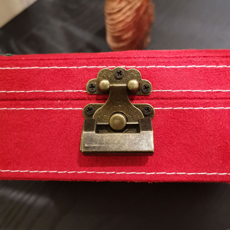 KarmaRipple's Flowers Dragonfly Jewelry Box Organizer Single Layer Jewelry Storage Box Flannel Box p22