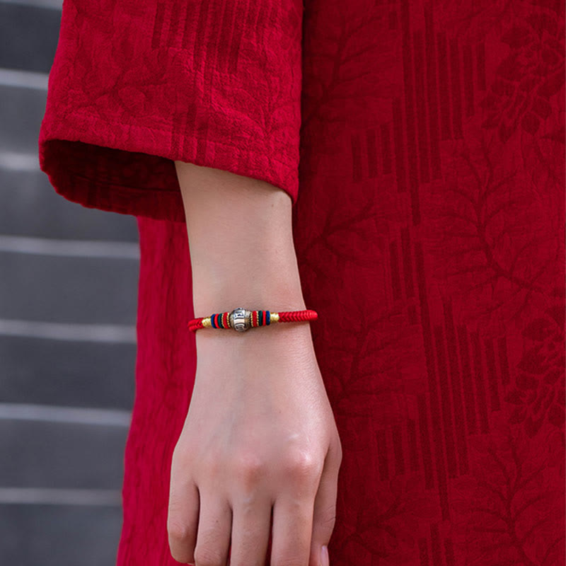 KarmaRipple's 925 Sterling Silver Tibet Handmade Om Mani Padme Hum Fortune Protection King Kong Weave Woven Bracelet p14