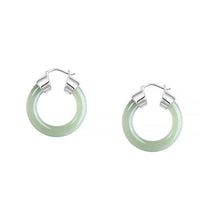 KarmaRipple's Round Jade Ivory Jade Prosperity Earrings