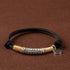 Silver Om Mani Padme Hum / Black Rope(Wrist Circumference 15-19cm)