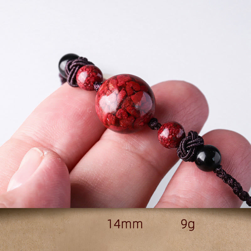 KarmaRipple's Authentic Cinnabar Stones Bead Blessing Pendant Necklace p5