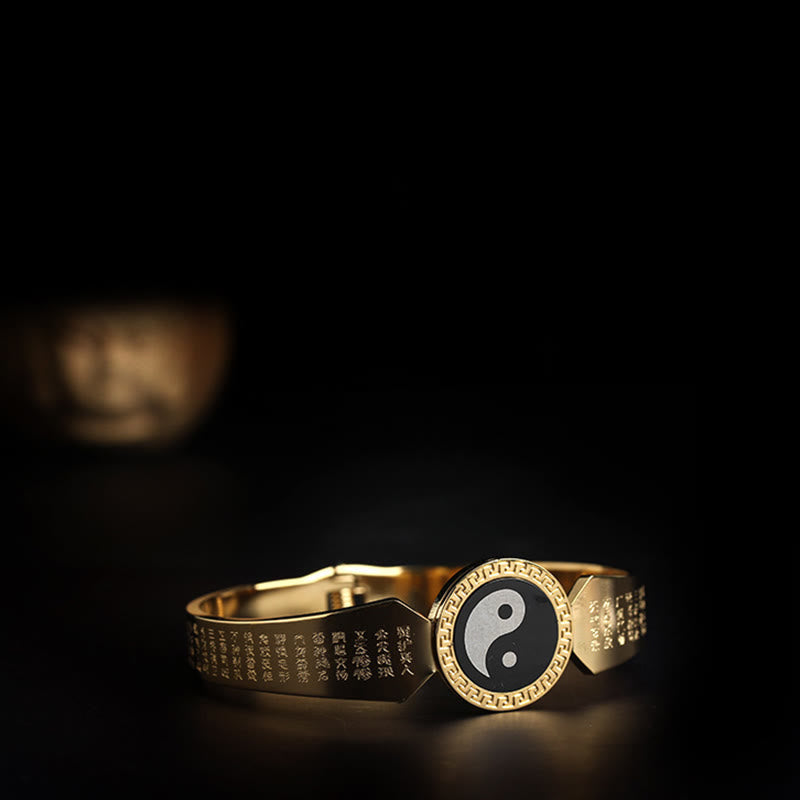 KarmaRipple's Yin Yang Lotus Om Mani Padme Hum Mantra Titanium Steel Balance Bracelet Bangle p8