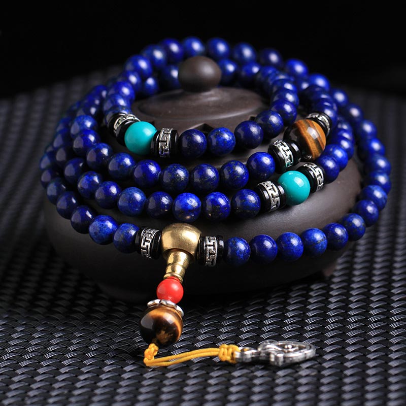 KarmaRipple's 108 Beadwork Lazurite Positive Bracelet Mala p10