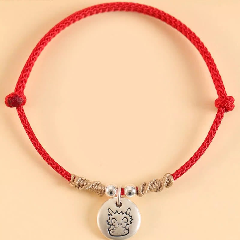 KarmaRipple's Handmade 999 Sterling Silver Year of the Dragon Cute Chinese Zodiac Fortune Woven Bracelet p25