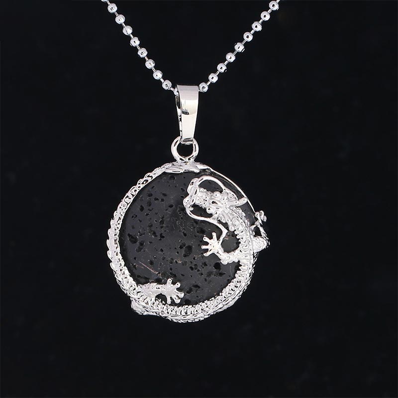 KarmaRipple's Chinese Dragon Authentic Quartz Gemstone Balancing Energy Pendant Necklace p6