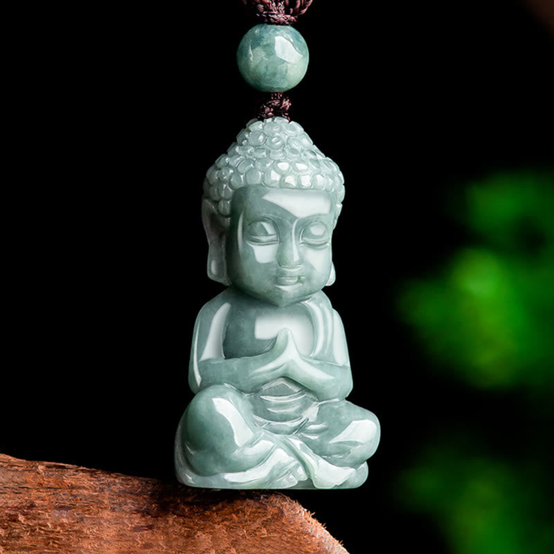 KarmaRipple's Authentic Jade Meditation Buddha Amulet Serenity Pendant Necklace p2