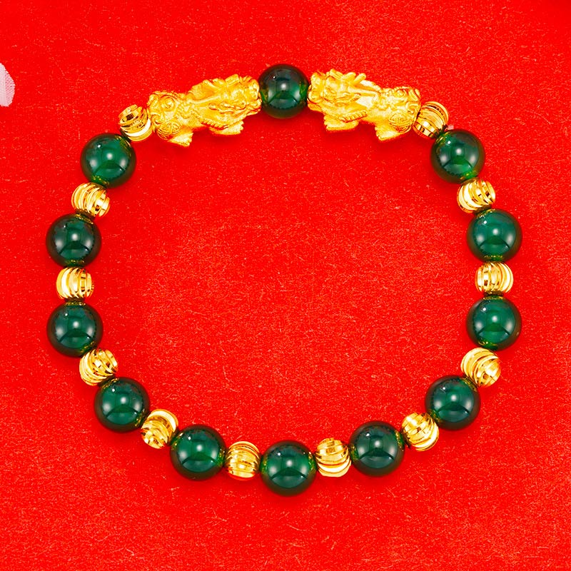 KarmaRipple's Electroplating Golden Double Pixiu Wealth Bracelet p1