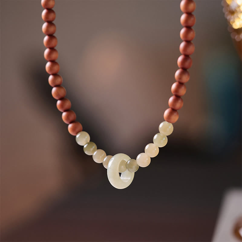 KarmaRipple's Sandalwood Hetian Jade Protection Double Wrap Bracelet p3