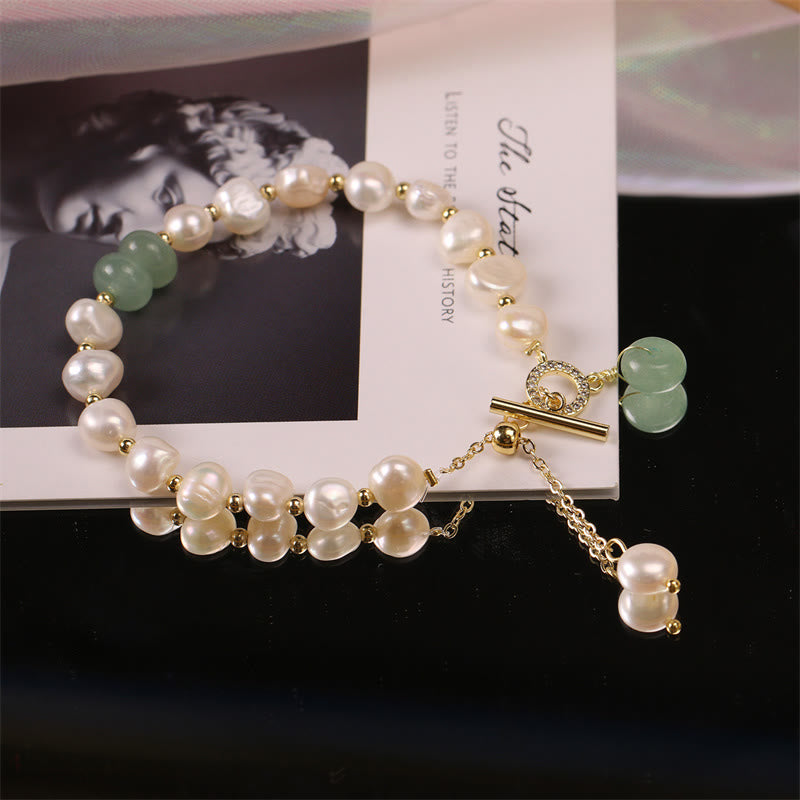 KarmaRipple's Pearl Green Strawberry Quartz Bead Balancing Chain Bracelet p10