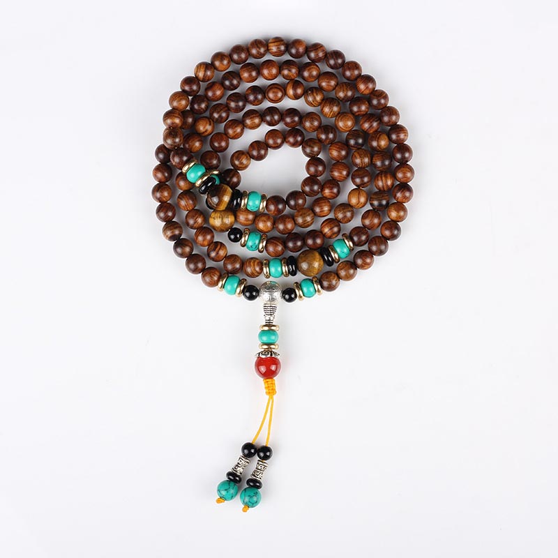 KarmaRipple's 108 Beadwork Rosewood Tiger Eye Mala Balancing Bracelet p3