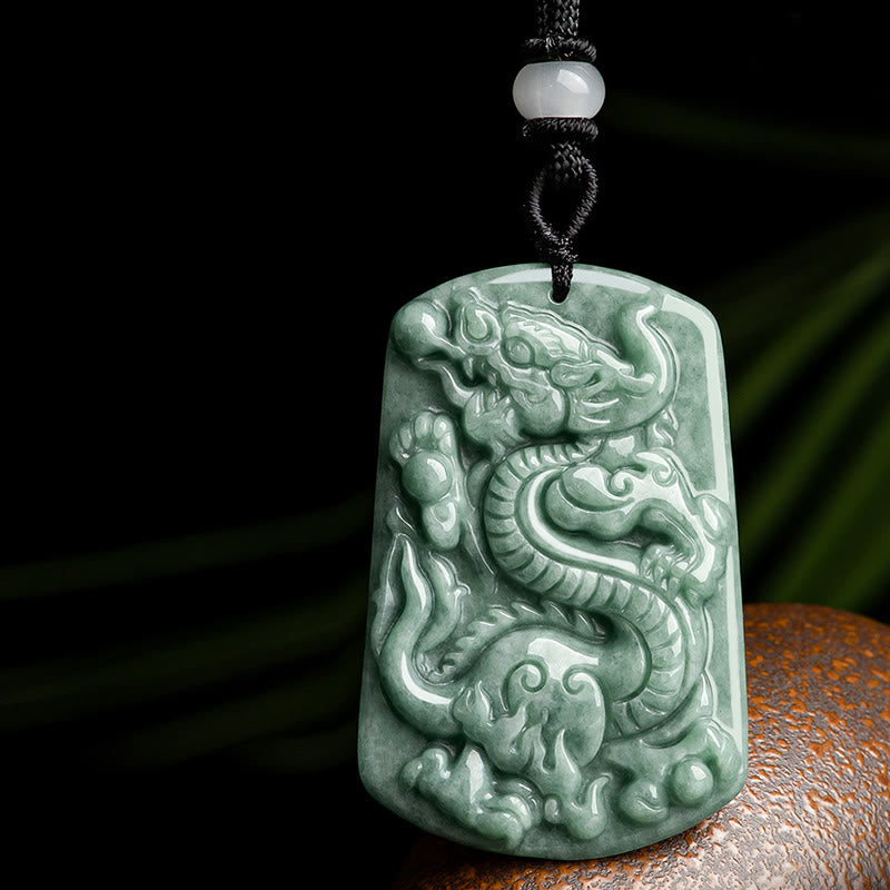 KarmaRipple's Year of the Dragon Chinese Zodiac Dragon Jade Success Amulet Pendant Necklace p6