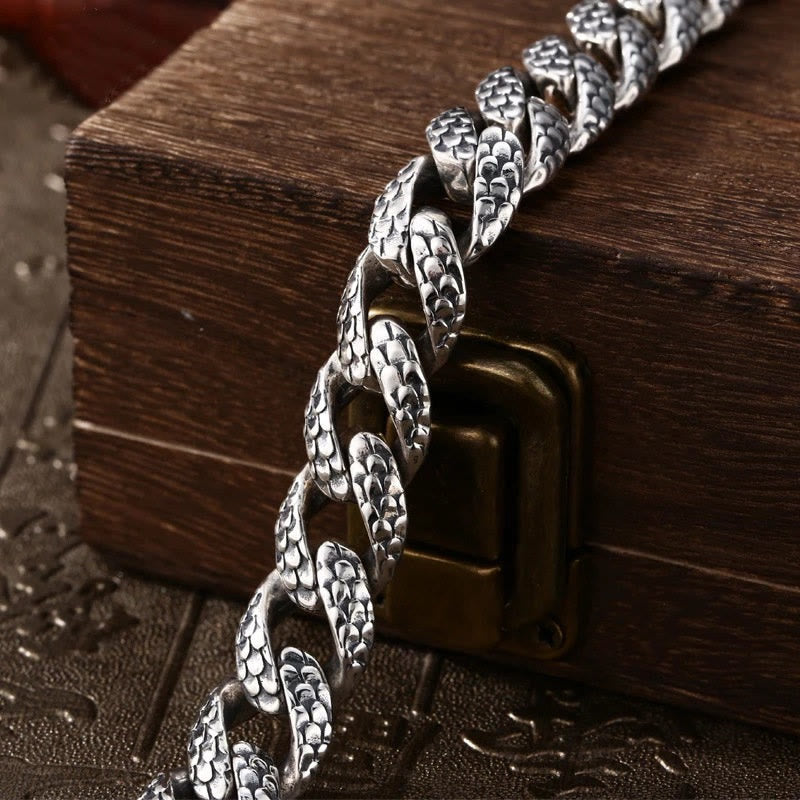 KarmaRipple's Retro Dragon Scale Pattern Engraved Protection Bracelet p7