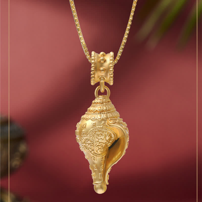KarmaRipple's 999 Sterling Silver Shankha Conch Shell Seashell Fortunate Pendant Necklace p11