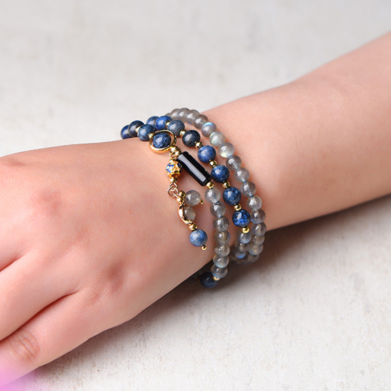 KarmaRipple's Moonstone Lazurite Calm Balancing Positive Bracelet p10