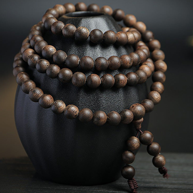 KarmaRipple's 108 Mala Beadwork Agarwood Peace Strength Calm Bracelet p2