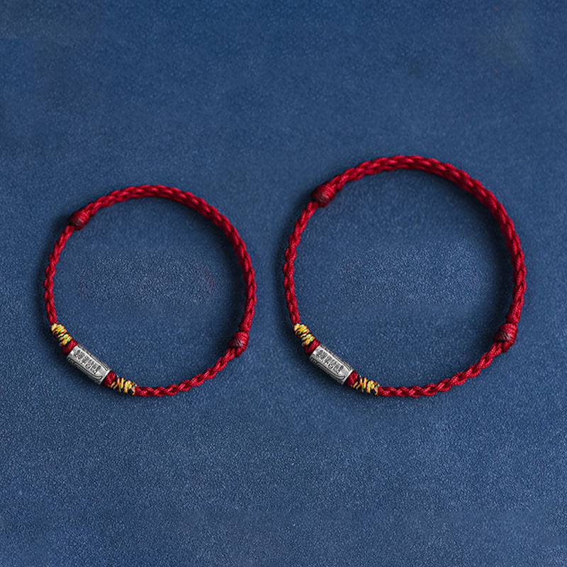 KarmaRipple's Handcrafted 925 Sterling Silver Everything Goes Well Design Protection Strength Bracelet Anklet ( p28