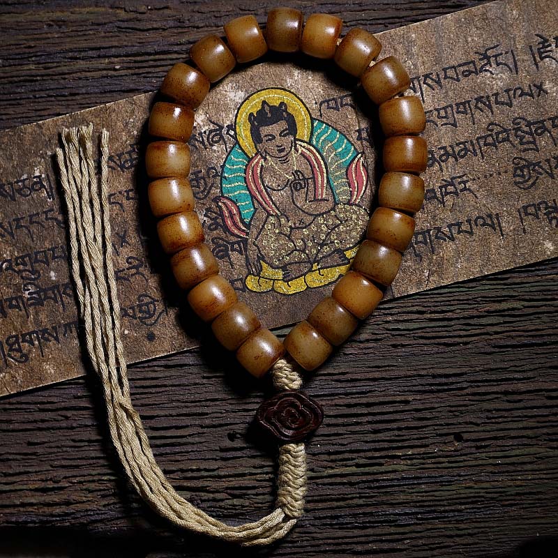 KarmaRipple's Tibetan Yak Bone Balance Strength Wrist Mala p23