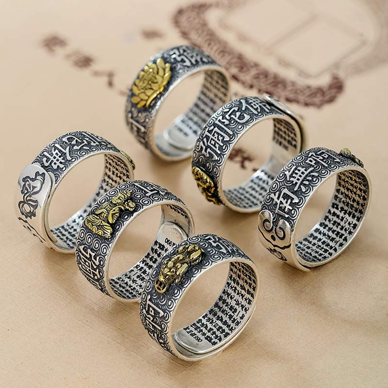 KarmaRipple's Chinese Zodiac Natal Buddha Wealth Fortune Adjustable Ring p24
