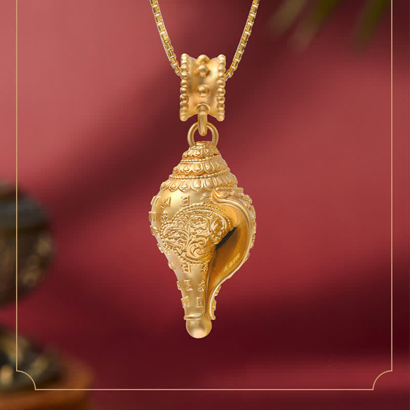 KarmaRipple's 999 Sterling Silver Shankha Conch Shell Seashell Fortunate Pendant Necklace p10