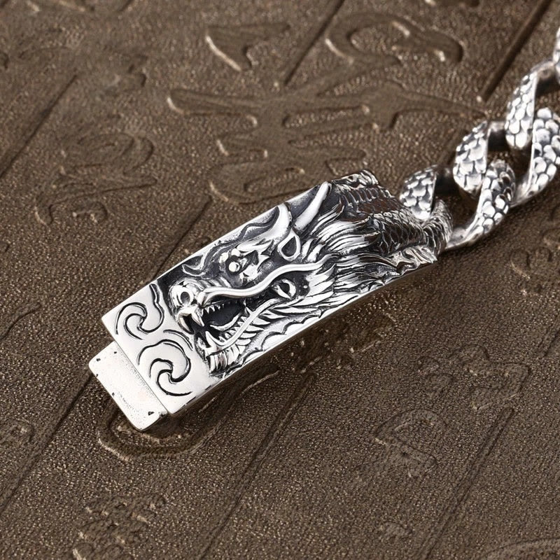 KarmaRipple's Retro Dragon Scale Pattern Engraved Protection Bracelet p6