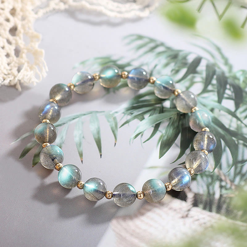 KarmaRipple's 14k Gold Plated Authentic Moonstone Balancing Love Bracelet p9