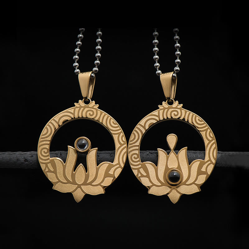 KarmaRipple's Lotus Titanium Steel Enlightenment Projection Shurangama Mantra Pendant Necklace p3