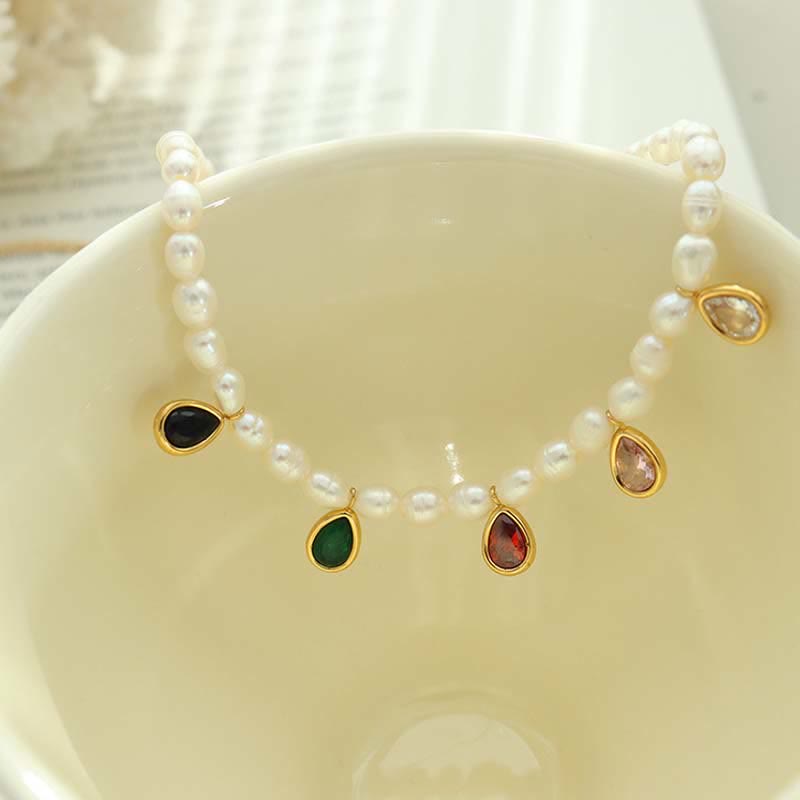 KarmaRipple's Pearl Gemstone Stone Purity Pendant Necklace p10