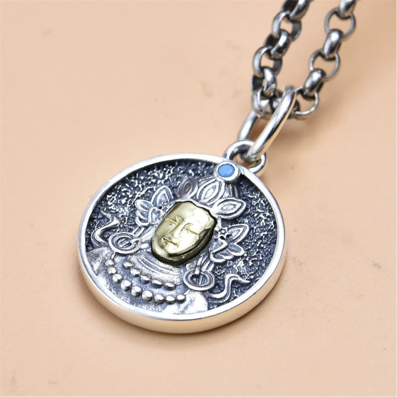 KarmaRipple's 925 Sterling Silver Green Tara Double Dorje Vajra Protection Pendant Necklace p6